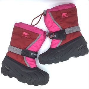 Sorel Pink Winter Snow Boots Kids 1 Girls